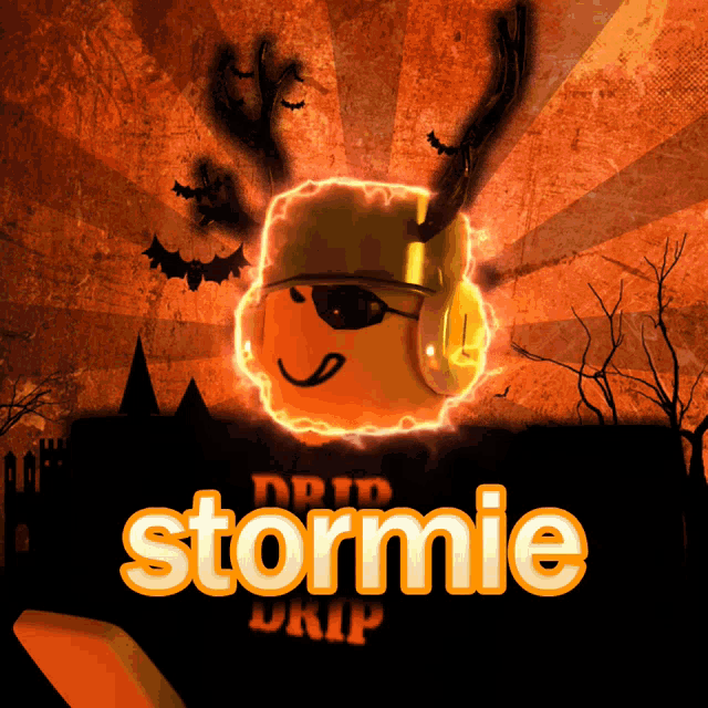 a poster for stormie drip shows a cartoon character with headphones on