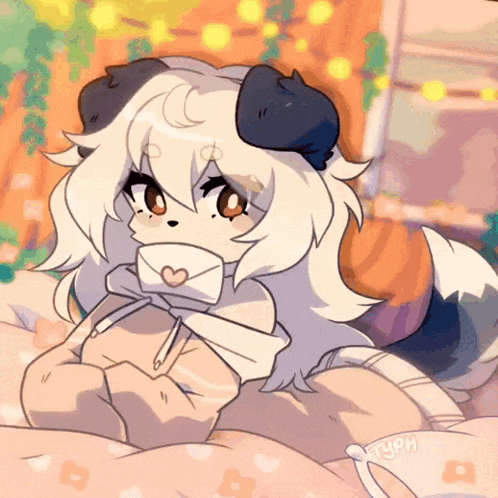 a drawing of a furry character with a heart on her chest