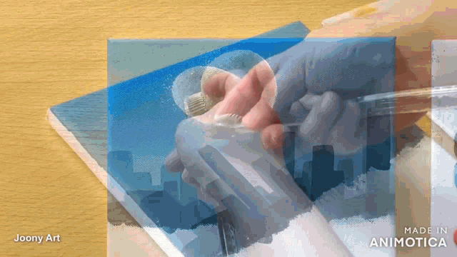 a cartoon of a hand holding a bottle with the words made in animatica on the bottom right