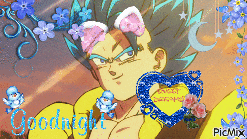 a picture of a cartoon character with a heart that says sweet dreams on it