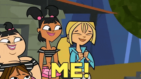 a group of cartoon girls are standing next to each other and the word me is on the bottom right