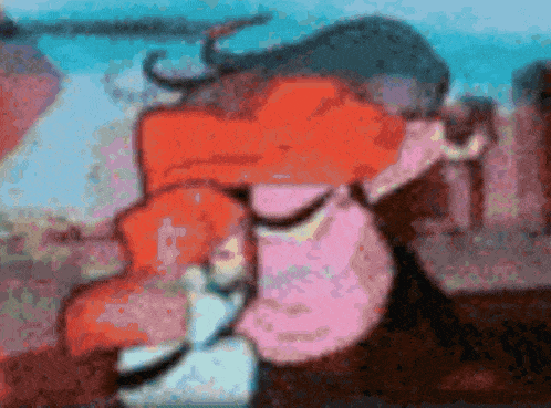 a cartoon drawing of a man and woman hugging