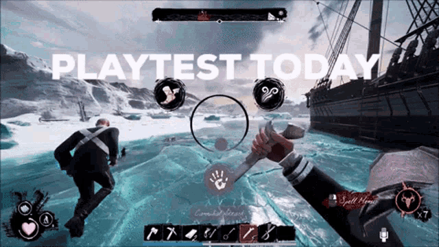 a screenshot of a video game with the words playtest today at the top