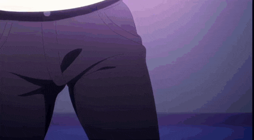 a close up of a person 's pants in a purple light