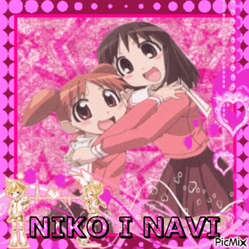 a picture of two girls with the name niko i navi
