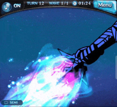 a screenshot of a video game shows a person holding a sword and the time is 01:24
