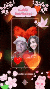 a happy month card with a picture of a man and a woman on it