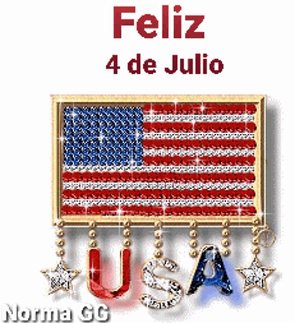 a picture of an american flag with the letters usa hanging from it