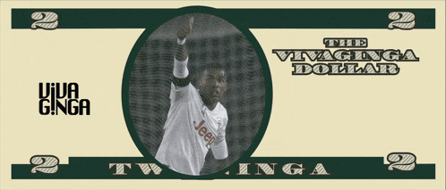 a dollar bill with a picture of a soccer player and the words " the vivagiga dollar "