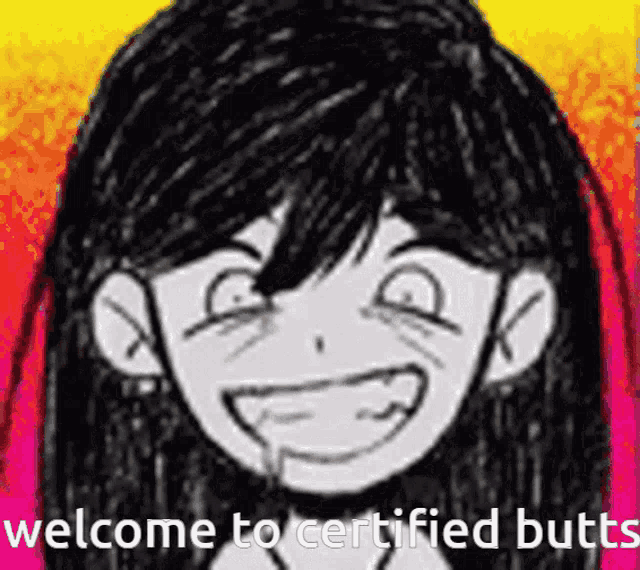 a drawing of a girl with the words welcome to certified butts below her