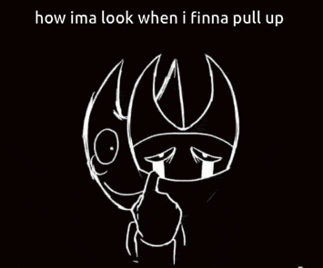 a drawing of two cartoon characters with the words how ima look when i finna pull up on the bottom