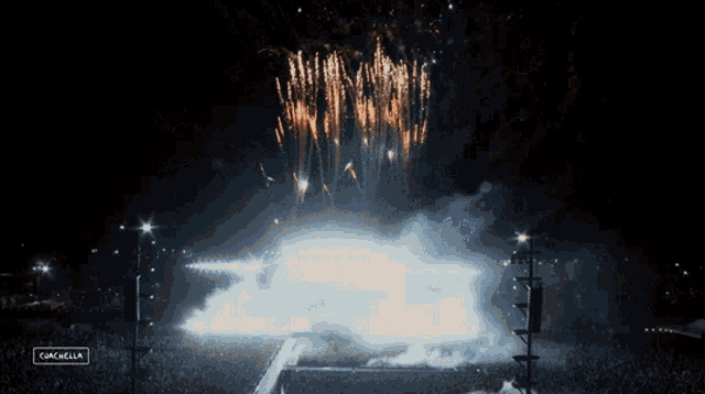 a fireworks display with a sign that says gazella