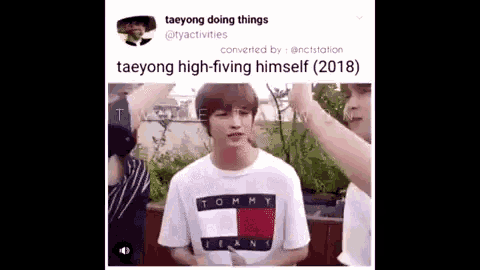 taeyong doing things taeyong high-fiveing himself ( 2018 )