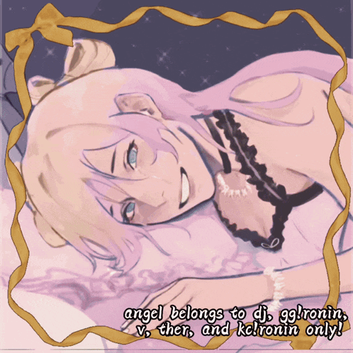a drawing of a girl with the words " angel belongs to dj gglronin vs them and kelronin only "
