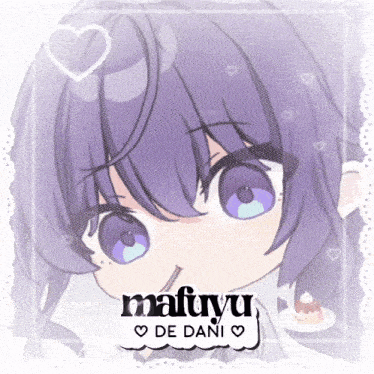 a picture of a girl with purple hair and the name mafuyu