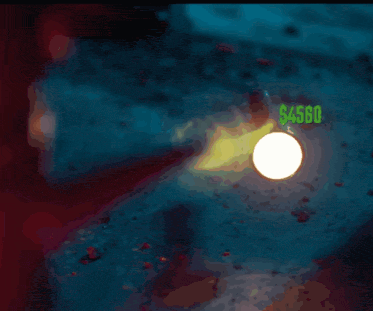 a blurred image of a street light with the price of $ 44560