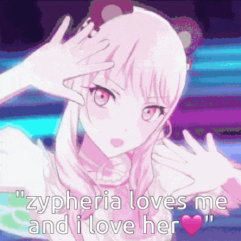 a pixelated image of a girl with the words " zyphreia loves me and i love her "