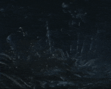 a man is standing in the middle of a dark forest at night .