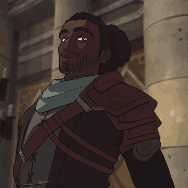 a cartoon drawing of a man with a beard
