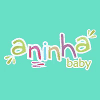 a colorful logo for aninha baby & kids on a blue background