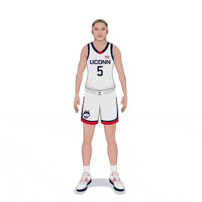 a cartoon drawing of a uconn basketball player wearing number 5