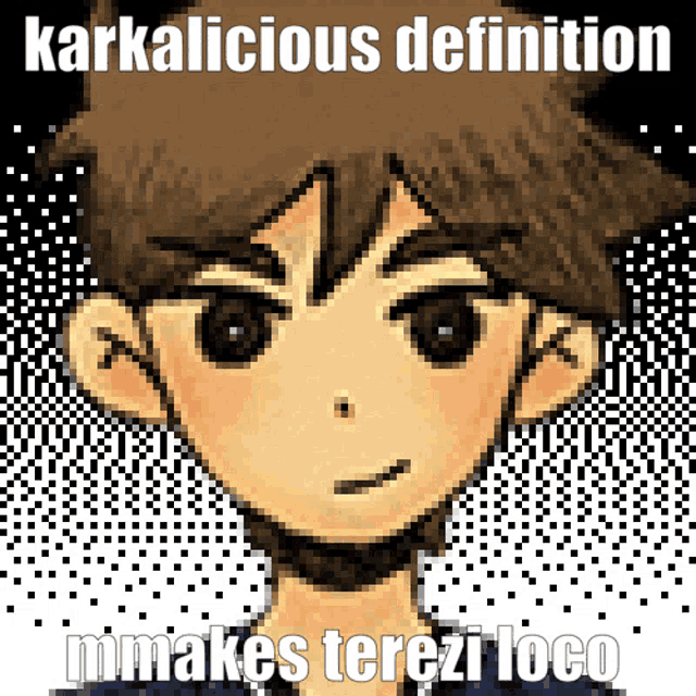 a pixelated image of a boy with the words karkalicious definition