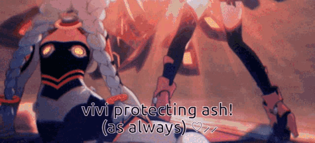 a video game character says vivi protecting ash
