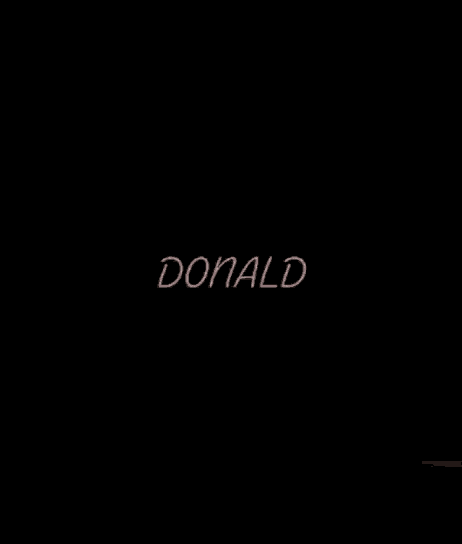 a drawing of a swirl with the word donald in pink