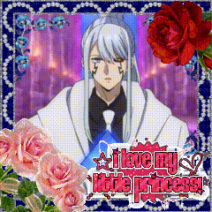 a picture of a man with long white hair and the words i love my little princess on the bottom