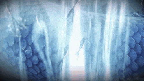 a blue background with a white light coming through