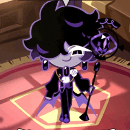 a cartoon character is standing on a red carpet holding a microphone