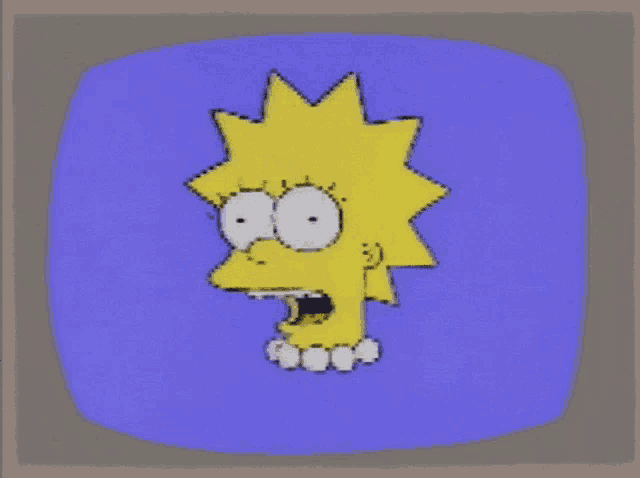 a cartoon of lisa simpson with a blue background