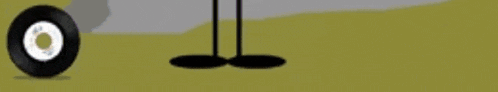 a close up of a cartoon character 's legs and a wheel