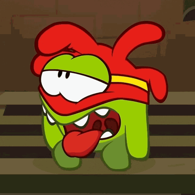 Tired Om Nom GIF - Tired Om Nom Om Nom And Cut The Rope GIFs