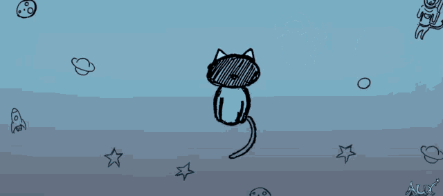 a drawing of a cat with a speech bubble saying " i have cases "