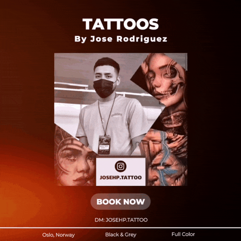 an ad for josehp.tattoo shows a man with a mask on