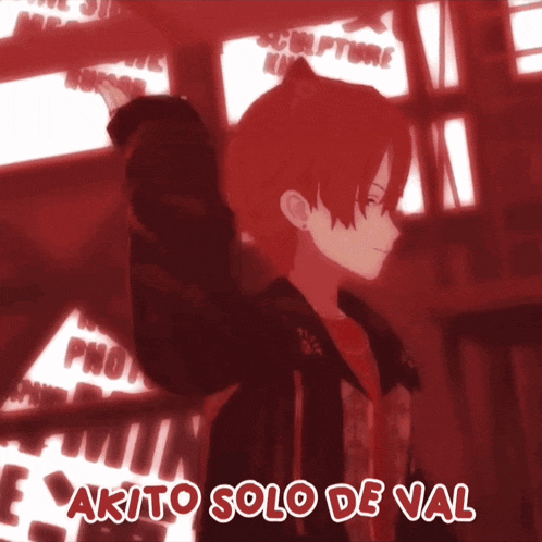 a picture of a girl with the words akito solo de val written below her