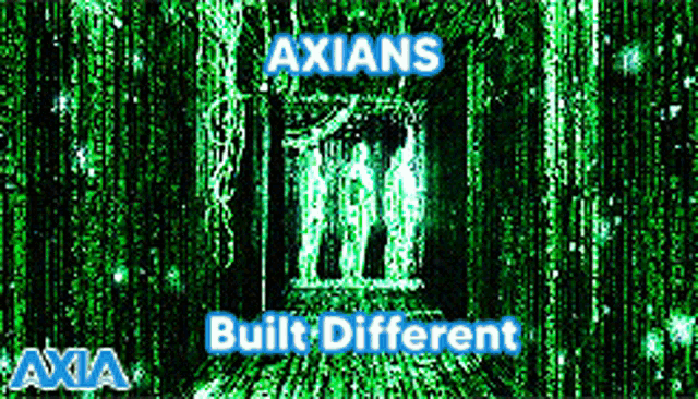 a green background with the words " axians built different "