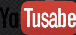 a red and black youtube logo with white letters