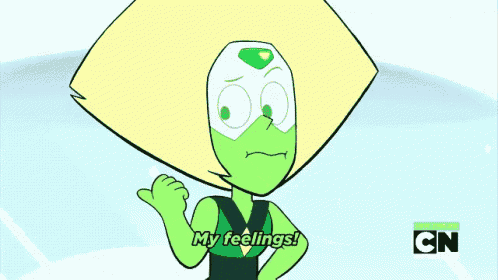 a cartoon character says " my feelings " in front of a cartoon network logo
