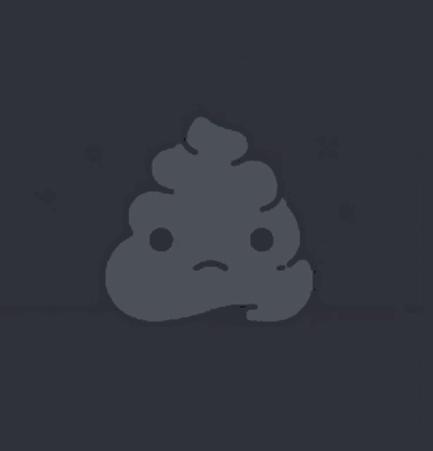 a pile of poop with a sad face on a dark background .