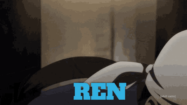 the word ren that is on a black background