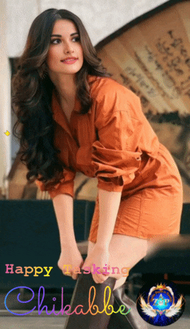 a picture of a woman with the words happy tasting chikabble on it