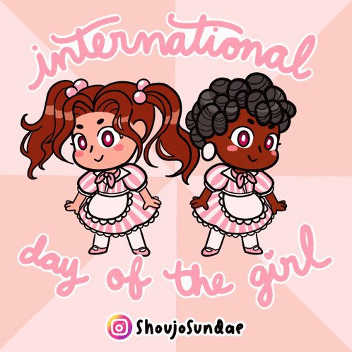 a poster for international day of the girl has two girls on it