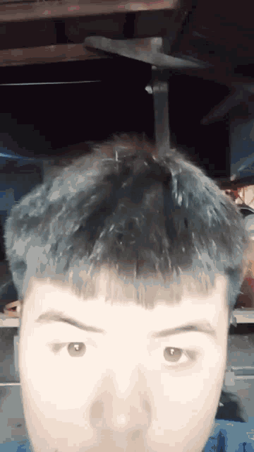 a close up of a person 's face with their eyes looking at the camera
