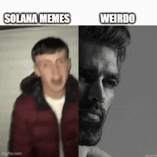 a man in a red jacket and a man with a beard are standing next to each other in a meme .