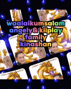 a collage of pictures with the words waalaikumsalam angely & kiplay family kinashan on top