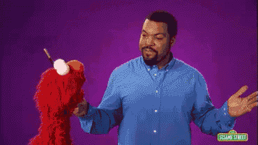ice cube and elmo from sesame street are dancing