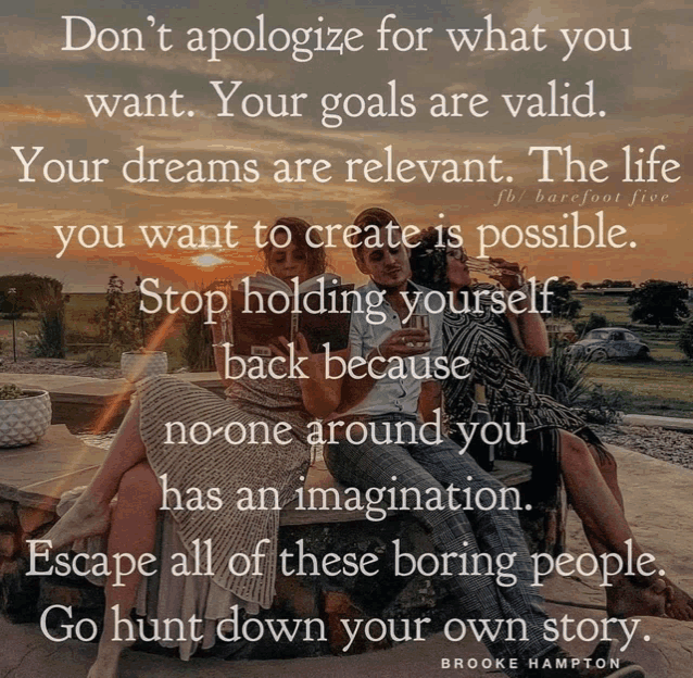 a quote from brooke hampton is displayed on a photo