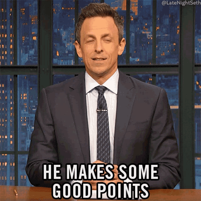 He Makes Some Good Points Seth Meyers GIF - He Makes Some Good Points Seth Meyers Late Night With Seth Meyers GIFs